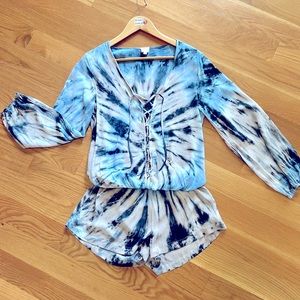Surf Gypsy Blue Tie-Dye Romper